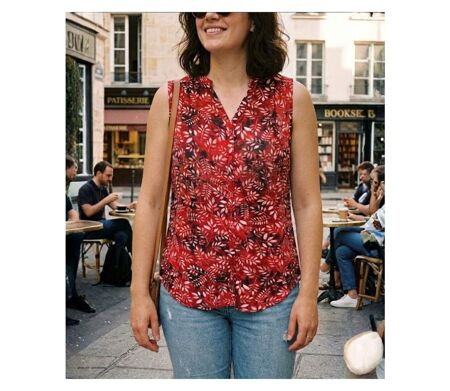 MAYFLOWER CONSUELA1 Chemisier sans manches – La légèreté d'un tissu fluide infroissable pour l'été