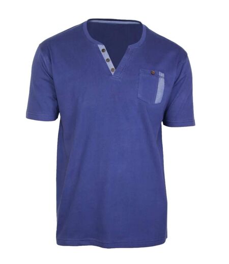 Tee-shirt Col Boutonné Sierra2 Challenger avec Finitions Chambray