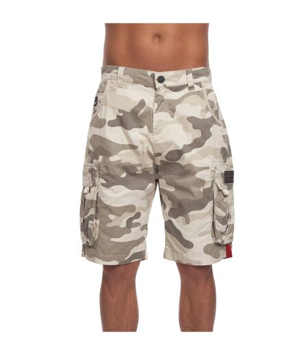 Mens Watchford Camo Cargo Shorts Stone Crosshatch