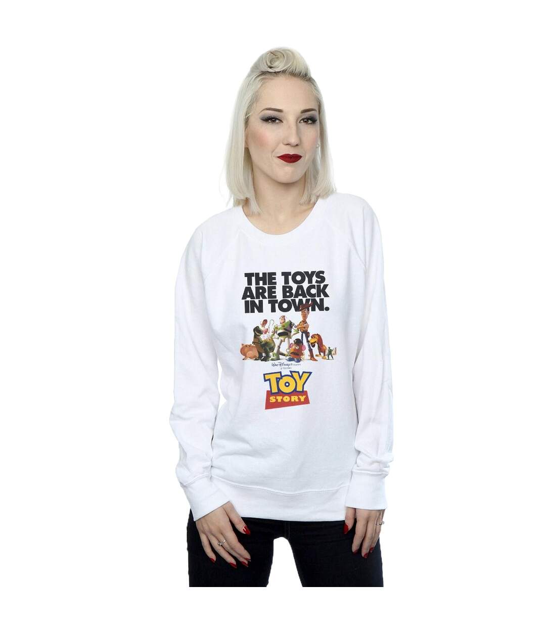 Disney Sweatshirt Womens/Ladies Toy Story Movie Poster (Blanc) - UTBI41956-2