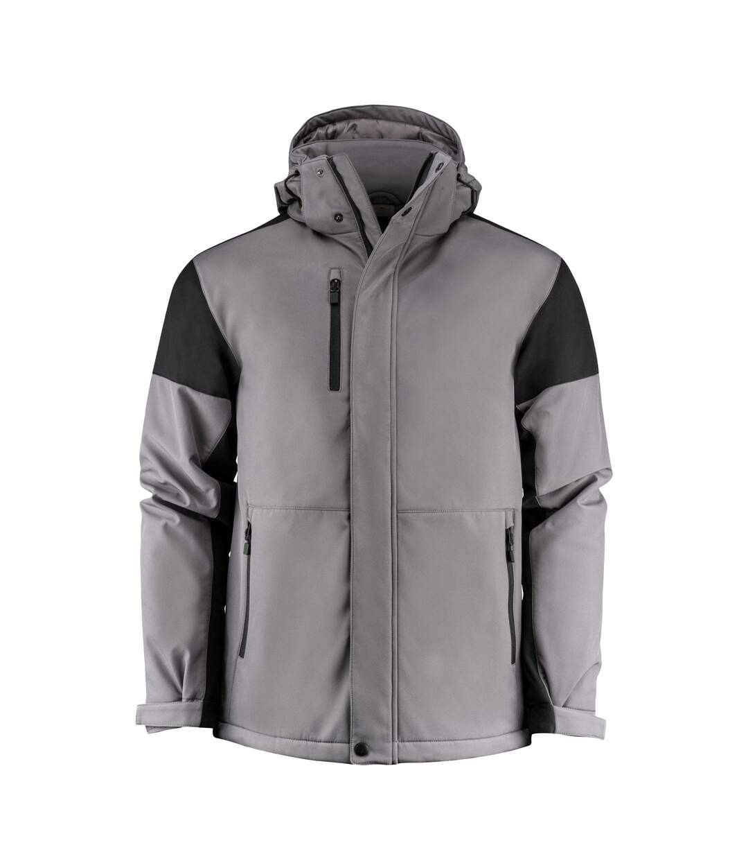 Mens Padded Soft Shell Jacket Anthracite Black Printer-1