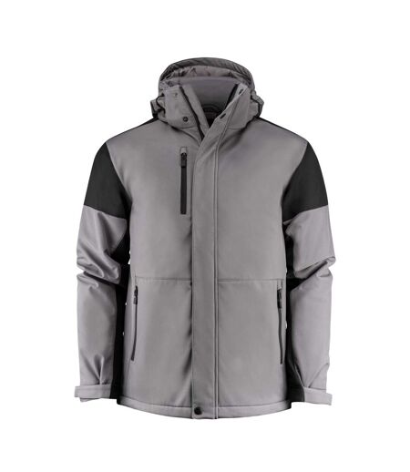 Mens Padded Soft Shell Jacket Anthracite Black Printer