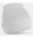 Beechfield Unisex Plain Winter Beanie Hat / Headwear (Ideal for Printing) (White)