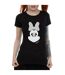 Disney Femmes/Les femmes Minnie Mouse - T-shirt en coton avec illusion de miroir (Noir) - UTBI30926-3