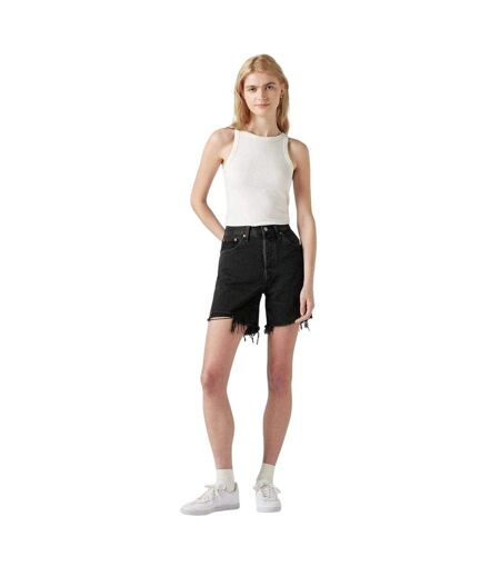 Womens/ladies 501 Denim Mid Thigh Jean Shorts Black Levis