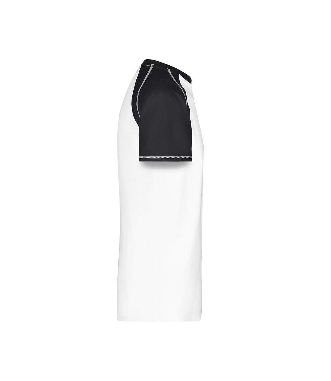 T-shirt Manches Raglan Motif/style Contrasté Homme Blanc Noir James And Nicholson-4