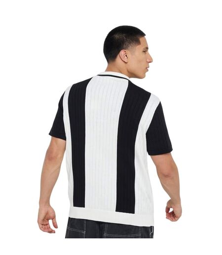 Polo Motif/style Rayé Homme Crème Noir Vif Brave Soul