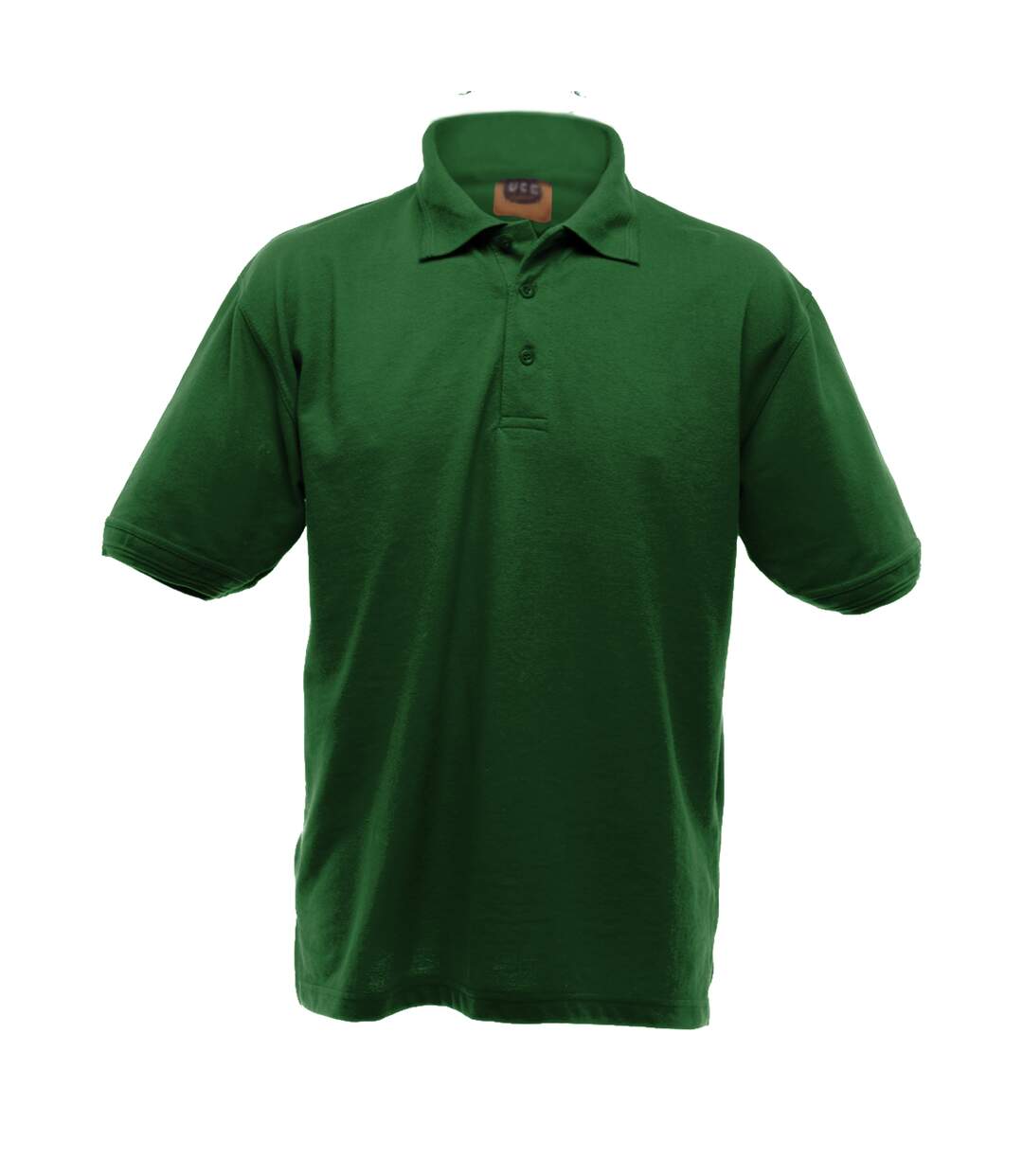 Polo épais à manches courtes homme vert bouteille UCC-1