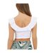 Womens/ladies Frill Cropped Vest Top White Brave Soul-3