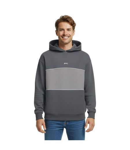 Sweat À Capuche Avec Cordons Motif/style Blocs De Couleurs Homme Ardoise Slazenger