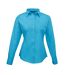 Womens/ladies long-sleeved shirt turquoise Premier