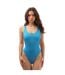 Womens/ladies Logo One Piece Swimsuit Blue Off White-2