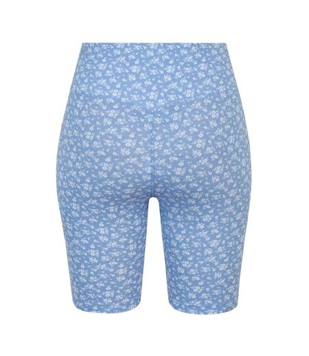 Womens/ladies High Waist Cycling Shorts Blue Miso