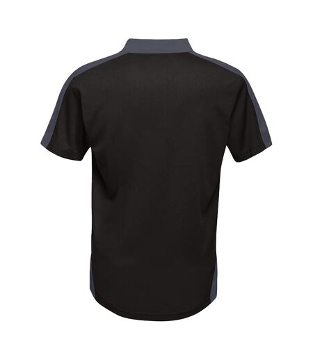 Regatta Mens Contrast Coolweave Polo Shirt (Black/Seal Grey) - UTRG3573