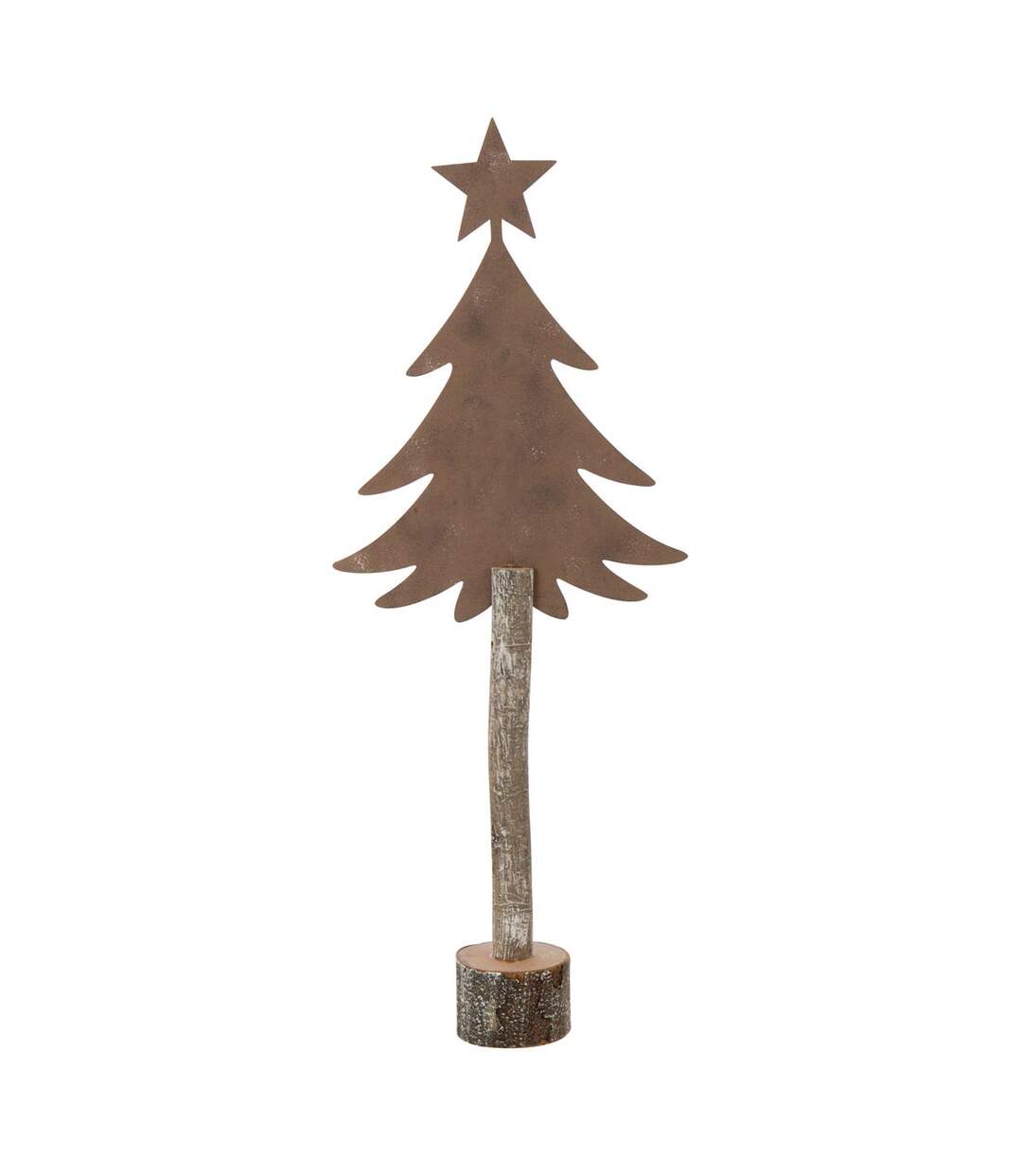 Sapin de Noël sur Tronc Étoile 60cm Marron-1