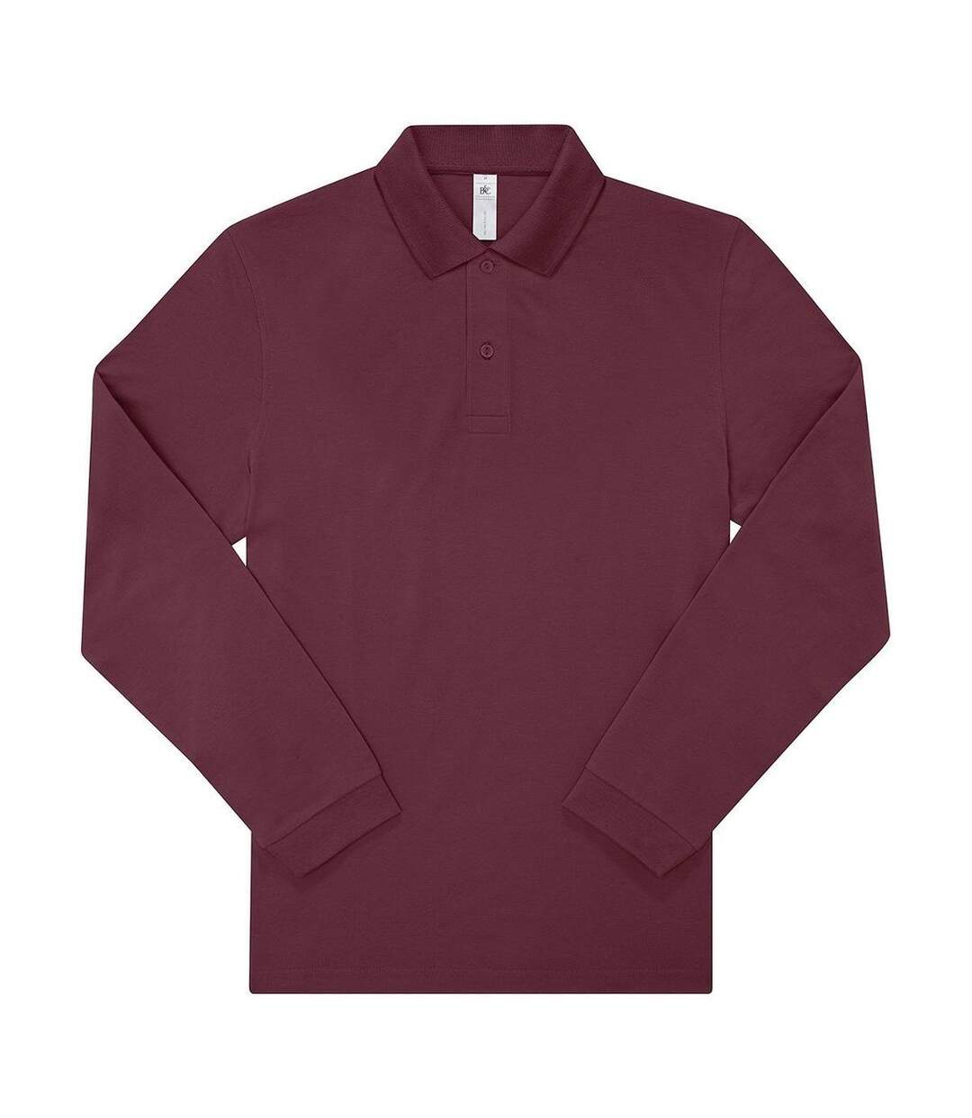 Polo manches longues- Homme - PU425 - rouge bordeaux