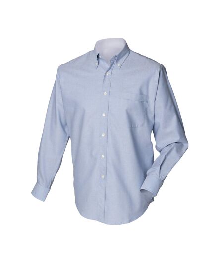 Henbury Mens Long Sleeve Classic Oxford Work Shirt (Blue)