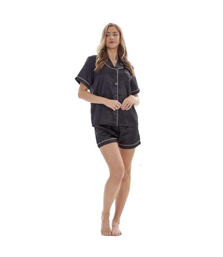 Ensemble De Pyjama Court Manches Courtes Femme Noir Keanu