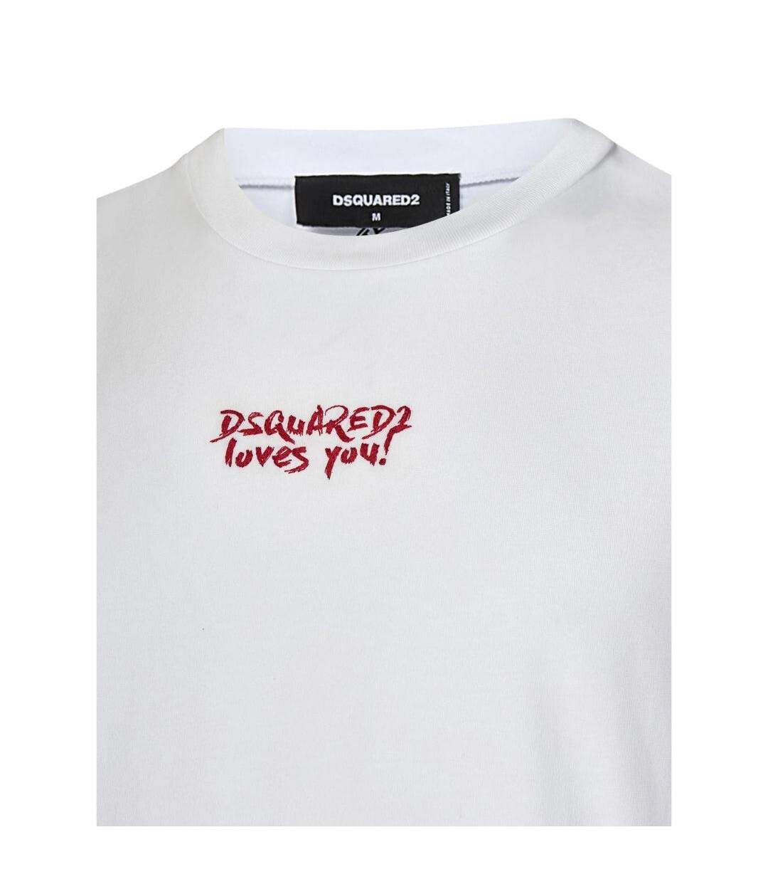 Mens Loves You Logo T-shirt White DSquared2-4