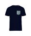 T-shirt manches courtes avec poche - K375 - bleu marine - homme - coton bio