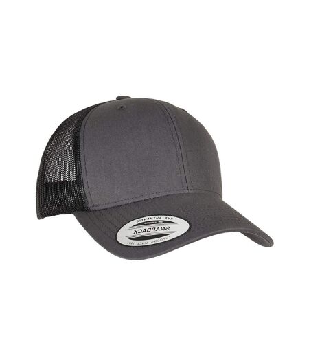 Casquette trucker retro adulte charbon / noir Flexfit