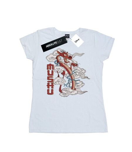 Disney Femme/Les femmes Mulan Mushu Dragon Cotton T-Shirt (Blanc) - UTBI48044
