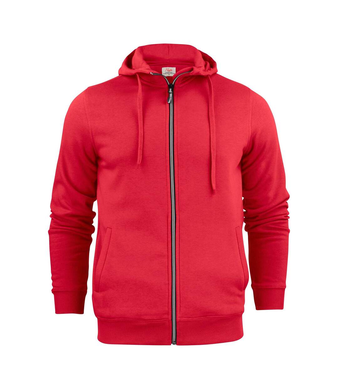 Mens Plain Full Zip Hoodie Red Printer-1