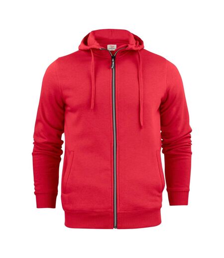 Mens Plain Full Zip Hoodie Red Printer