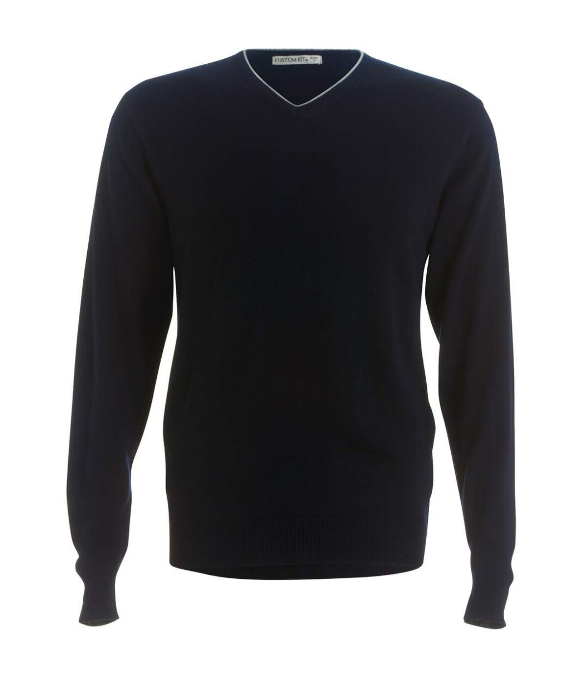 Kustom Kit Mens Contrast Arundel Sweater (Navy/ Silver Grey) - UTRW3904