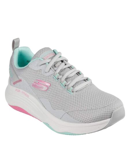 Skechers Womens/Ladies D´Lux Fitness Roam Free Sneakers (Light Grey/Pink) - UTFS9342