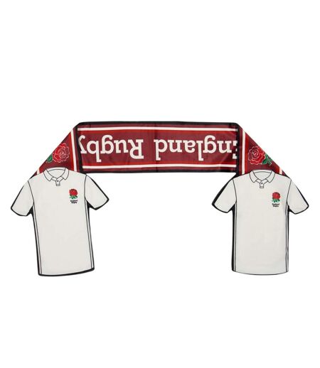 Lettering Logo Scarf One Size White Red England Rugby