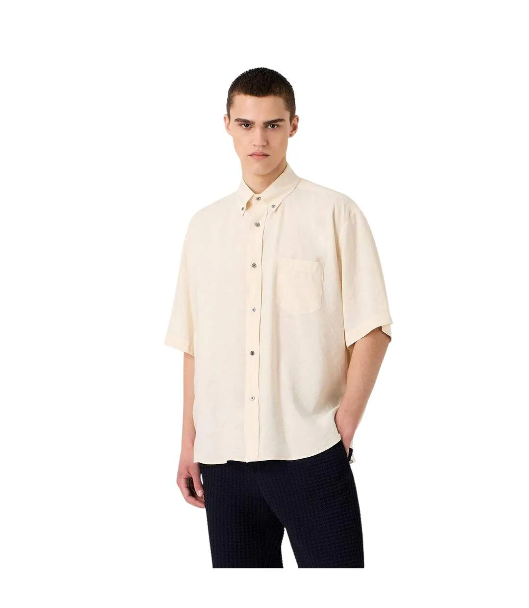Chemise Manches Courtes Homme Crème Emporio Armani EA7-4