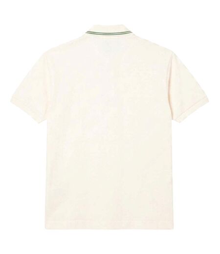 Mens Striped Regular Short-sleeved Polo Shirt White Lacoste