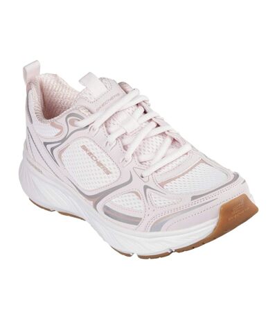 Womens/ladies Edgeride Silver Eclipse Trainers Pink White Skechers