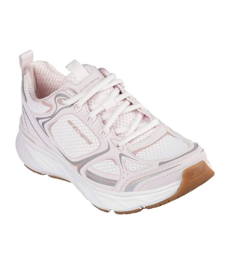 Womens/ladies Edgeride Silver Eclipse Trainers Pink White Skechers