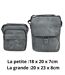 Lot de 2, grande et petite sacoche bandoulière homme grise à  rabat en PVC vieilli -Style intemporel-1