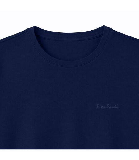 T-shirt homme en col rond avec broderie signature sur la poitrine Pierre Cardin