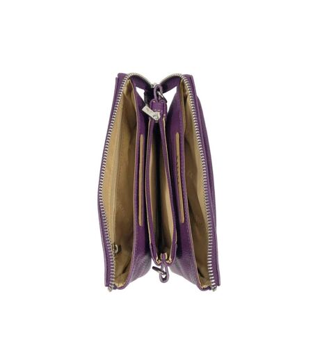 Katana - Pochette multifonctions femme en cuir - violet - 8658