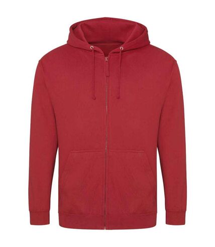 Mens full zip hoodie fire red Awdis