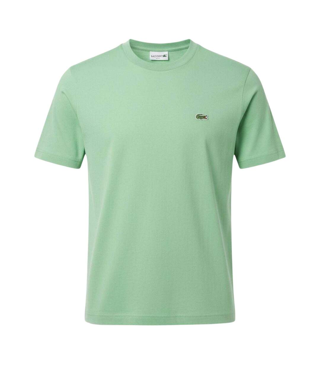 Mens Embroidered Logo Cotton T-shirt Green Lacoste-2
