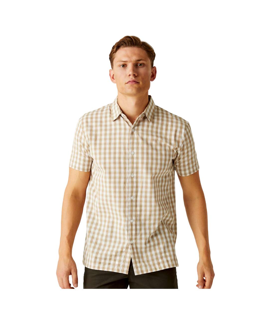 Mens denmoor checked shirt oat/white Regatta