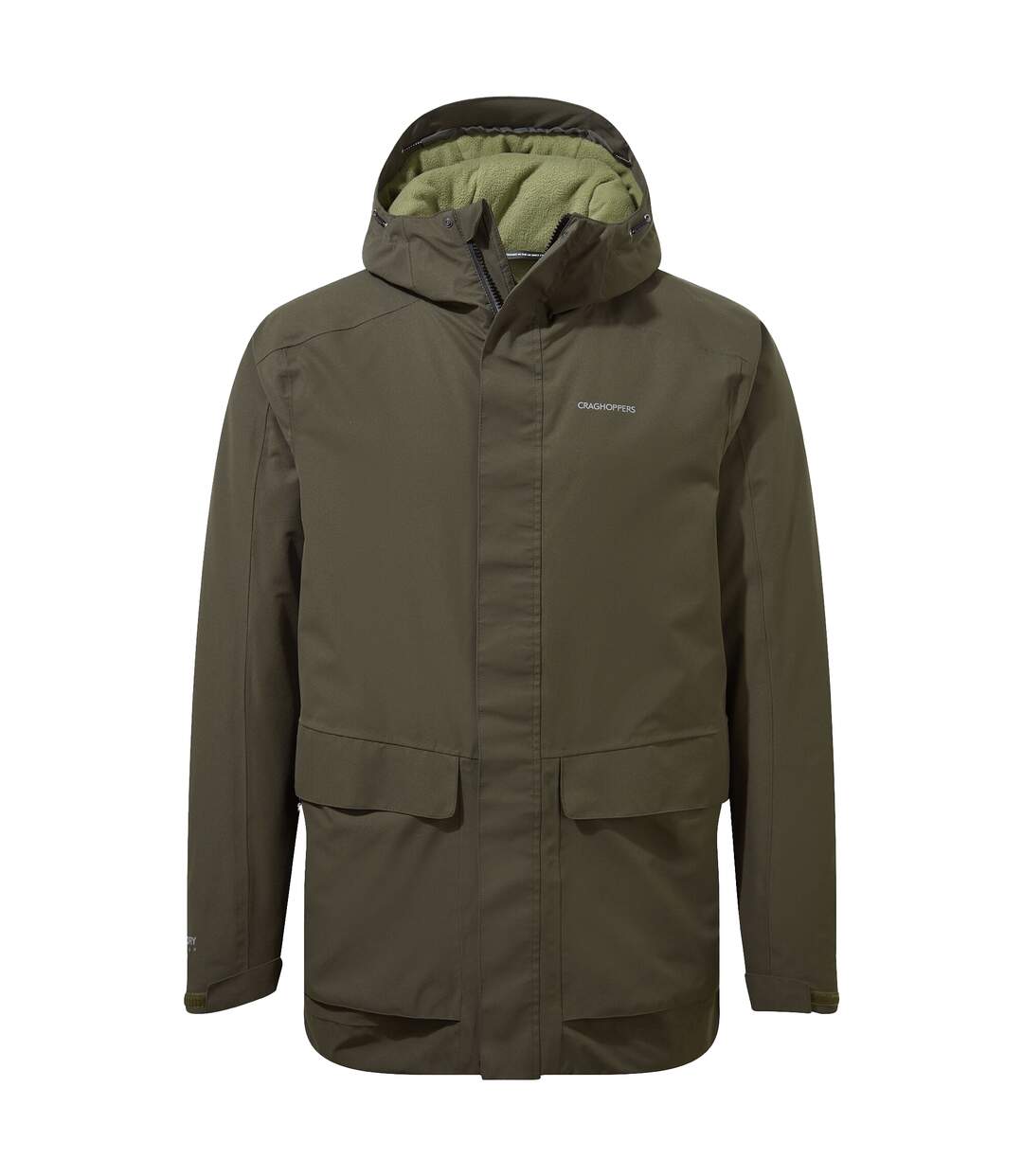 Mens Lorton Waterproof Jacket Woodland Green Craghoppers-1