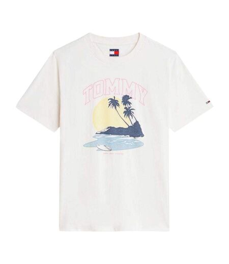 T-shirt Motif/style Plage Femme Blanc Cassé Tommy Jeans