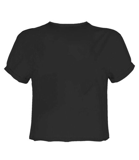 Womens/ladies 50th 2 Colour 1975 Eddie Iron Maiden Crop Top Charcoal Amplified