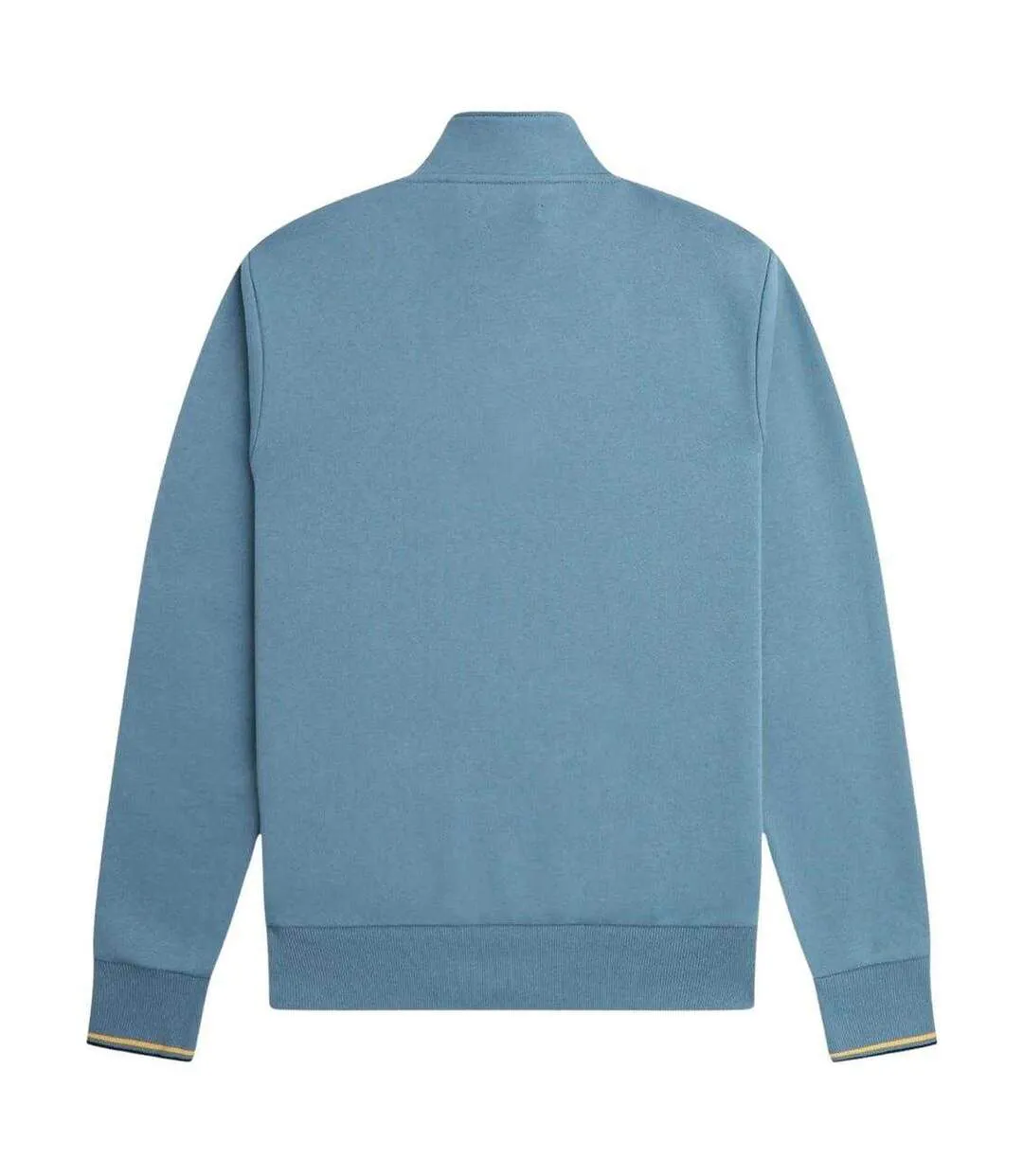 Unisex Adult Half Zip Tipped Sleeve Sweatshirt Blue Fred Perry-2