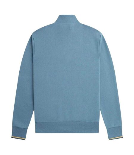 Unisex Adult Half Zip Tipped Sleeve Sweatshirt Blue Fred Perry