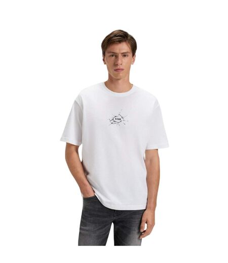 T-shirt Motif/style Logo Homme Blanc Boss