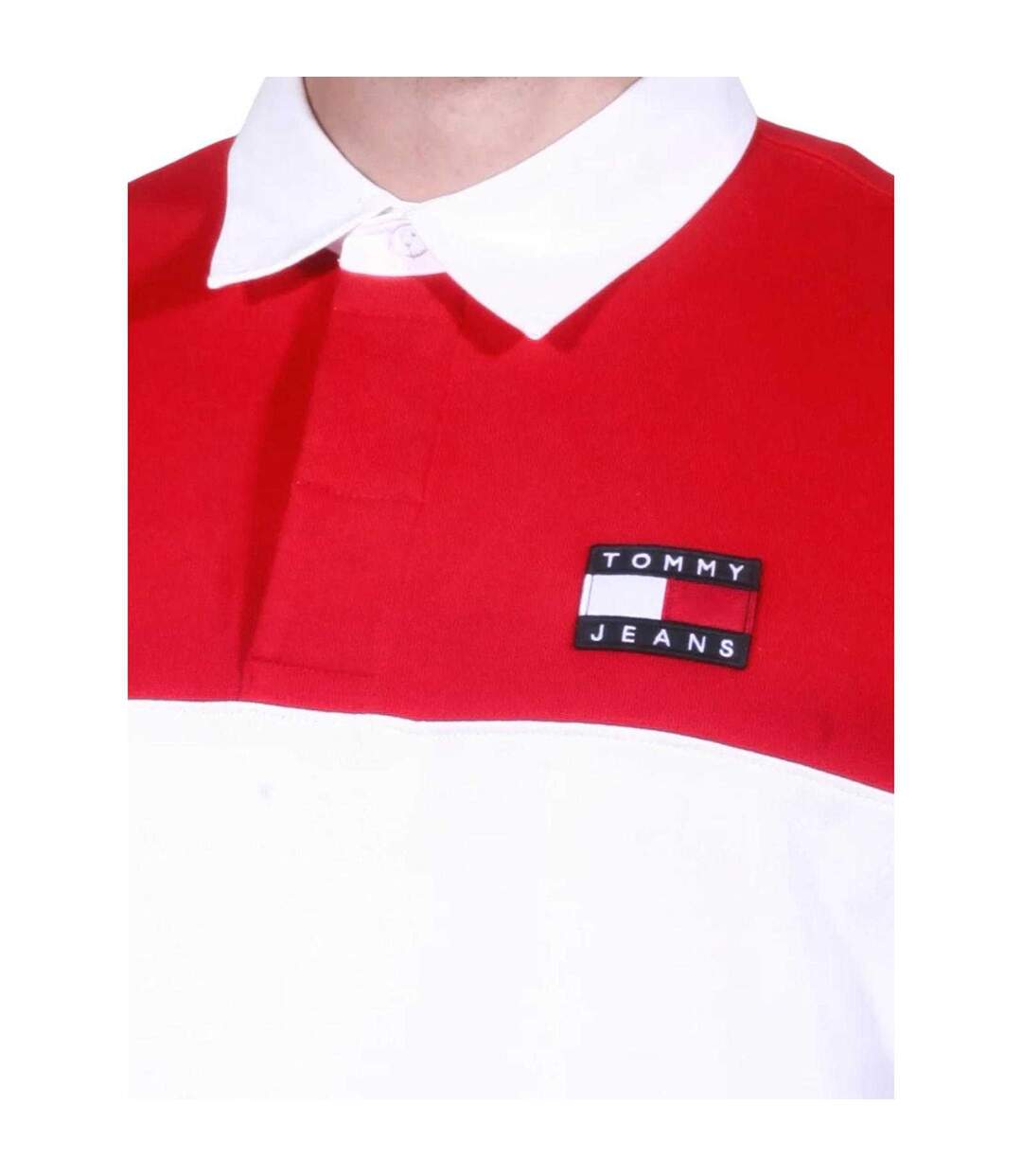 Sweat Motif/style Rayures Contrastées Homme Rouge Cramoisi Blanc Tommy Jeans-4