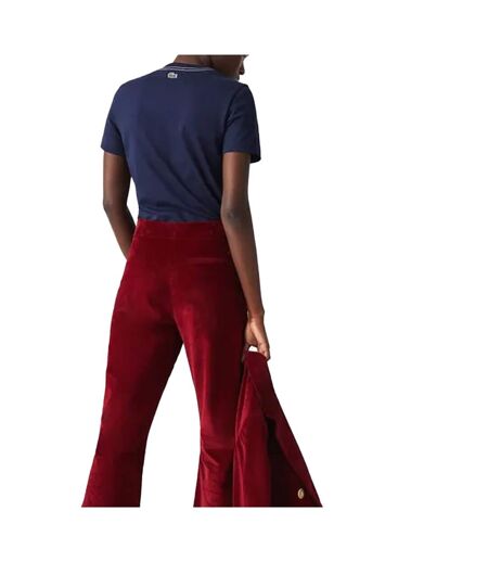 Womens/ladies embroidered cotton crew neck t-shirt blue Lacoste