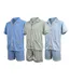 OZABI Pack 3 Pyjamas Courts Homme Coton Majoritaire, Col Chemise Boutonne-1
